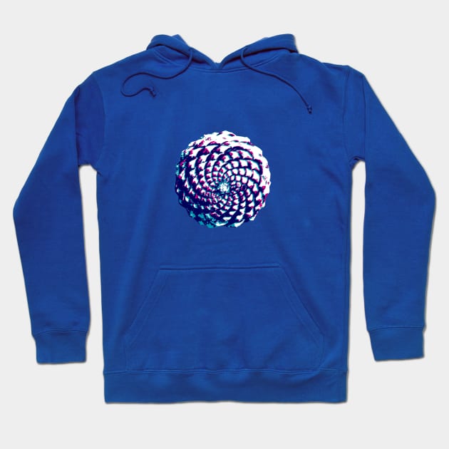 pine cone in aqua, purple and indigo Hoodie by VrijFormaat